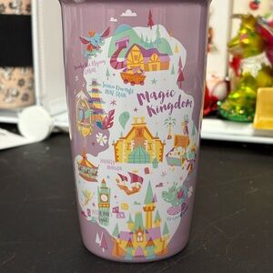 Disney + Starbucks Magic Kingdom 12oz Ceramic Tumbler Like New!